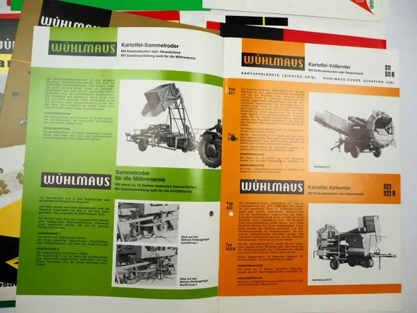 12x Original Prospekt Niewöhner Landtechnik 1970/80er Jahre Kartoffelernter
