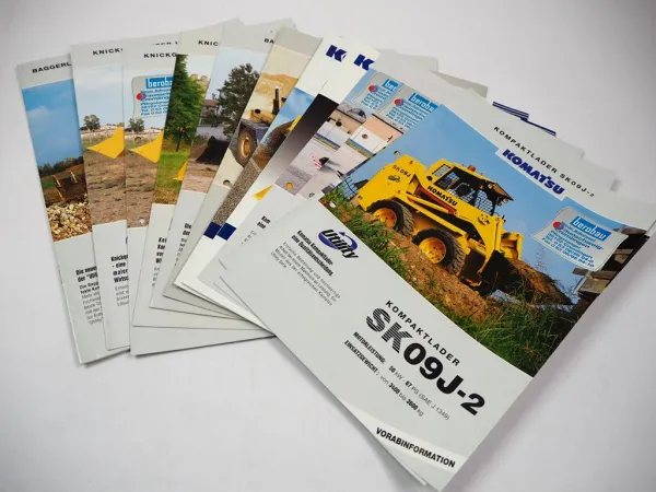 12x Prospekt Komatsu Laderbagger Baggerlader WB Radlader WA Kompaktlader SK 1999