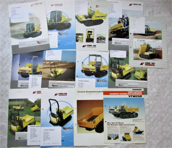 13 Prospekte Ammann Yanmar C12R-A C30R-1/2 C50R-3 C80R YFW5D-1Transporter