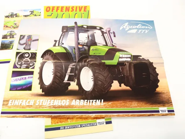 13x Original Prospekt Deutz Fahr Produktprogramm Traktor Mähdrescher 1990/2000er