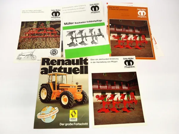 13x Original Prospekt Landtechnik 1970/80er Jahre Renault Welger Gebr. Müller