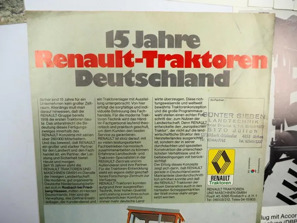 13x Original Prospekt Landtechnik 1970/80er Jahre Renault Welger Gebr. Müller