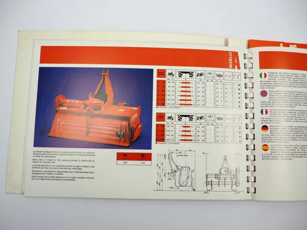 13x Original Prospekt Maschio Landtechnik Bodenfräse Kreiselegge 1980er Jahre