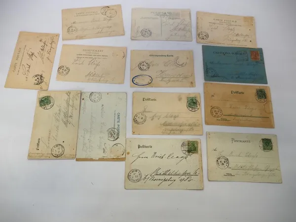 13x Poststempel Mittelhufen Königsberg Ostpreußen 1899 bis 1905 auf Postkarten