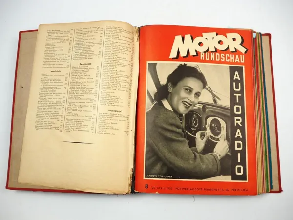 14 x Zeitschrift Motor Rundschau Jahrgang 1950 im Original Ordner Nr. 8 bis 21