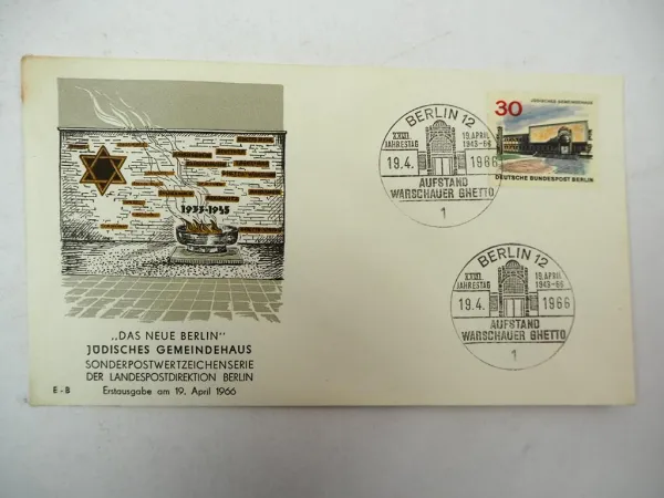 14x Ersttagsbrief 2 verschiedene Serien Jüdisches Gemeindehaus Berlin 1966