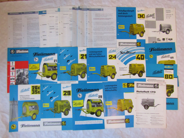 15 Prospekte Flottmann Kompressoren und Lieferprogramm von ca 1969