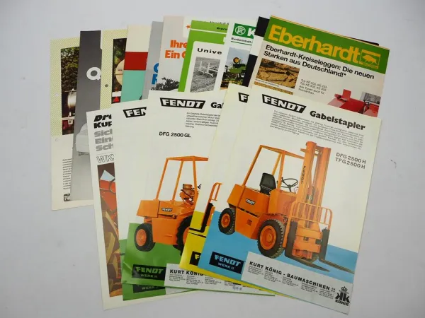 15x Original Prospekt Landtechnik 1970/80er Jahre Fendt Eberhardt Kuhl