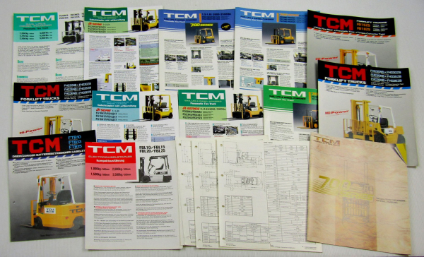 17 Prospekte Datenblätter TCM Gabelstapler 700 Serie FG FD Gas Diesel Benzin