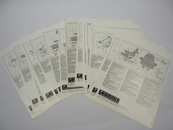 17x Original Prospekt Grammer Sitze für LKW Omnibus Stapler Traktor 1980/90er J.
