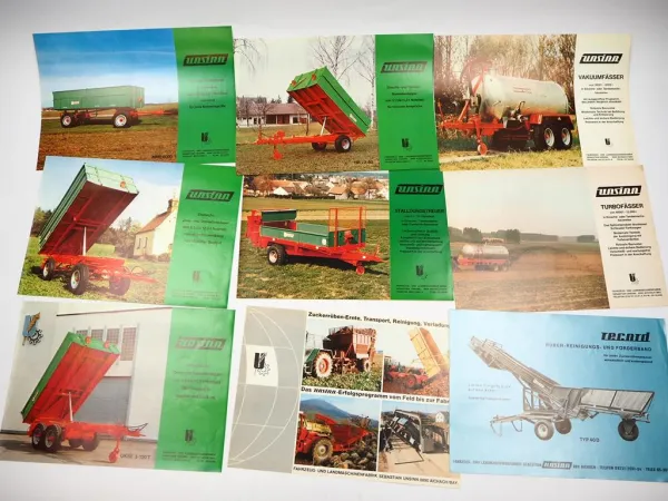 17x Original Prospekt in Mappe Unsinn Record Ackerwagen Kipper Roder 1970/80er J.
