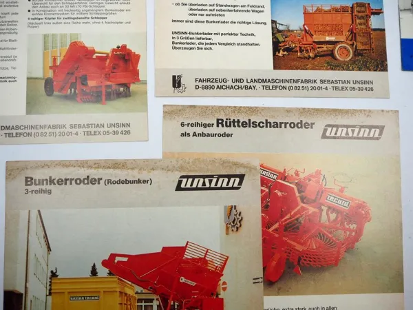 17x Original Prospekt in Mappe Unsinn Record Ackerwagen Kipper Roder 1970/80er J.