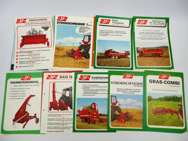 17x Original Prospekt JF Stegsted Landtechnik Mähwerke Häcksler 1970/80er Jahre