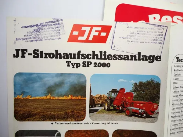 17x Original Prospekt JF Stegsted Landtechnik Mähwerke Häcksler 1970/80er Jahre