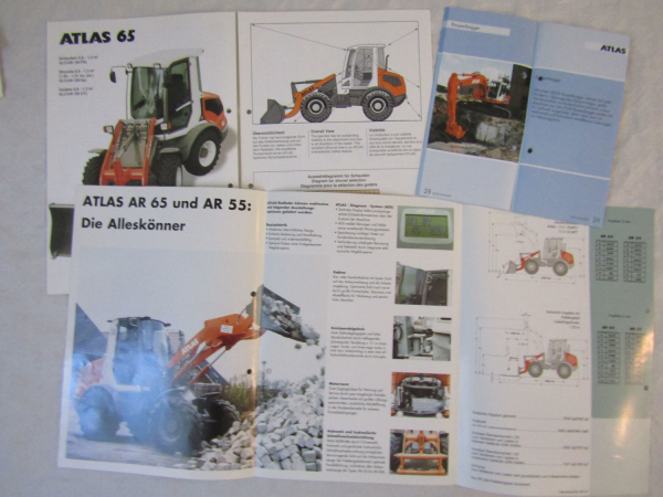 17x Prospekt Atlas 32E 45 65S 70S 80 86E Programmübersicht Radlader 1999-2000