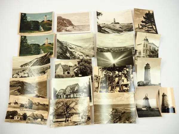 18 Foto AK Insel Hiddensee Kloster Vitte Leuchtturm Ostsee 1949 bis 1964