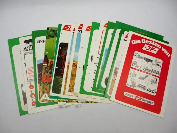 18x Original Prospekt JF Stegsted Landtechnik Häcksler Schwader 1970/80er Jahre