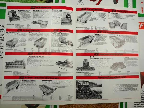 18x Original Prospekt JF Stegsted Landtechnik Häcksler Schwader 1970/80er Jahre