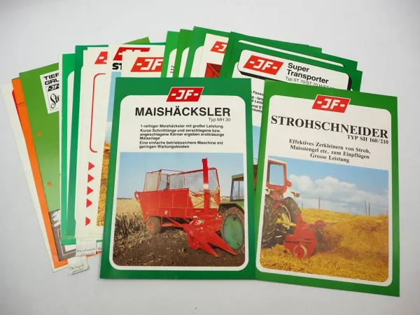 18x Original Prospekt JF Stegsted Landtechnik Häcksler Transporter 1970/80er J.