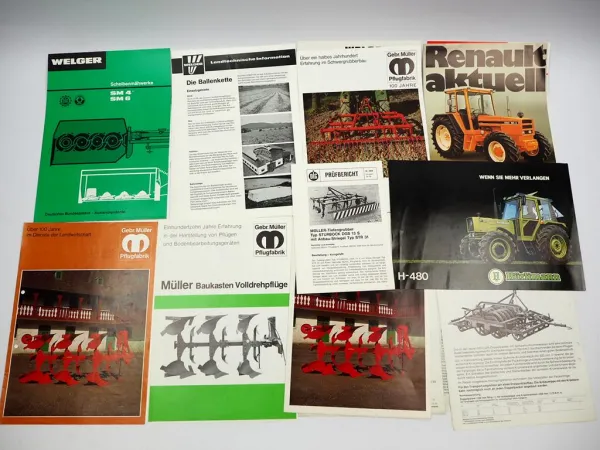 18x Original Prospekt Landtechnik 1970/80er Jahre Hürlimann Welger Vicon