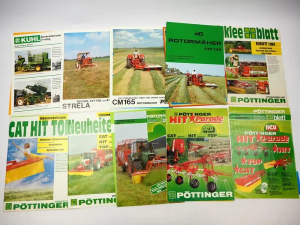 18x Original Prospekt Landtechnik 1970/90er Jahre Pöttinger Ibbenbüren PZ