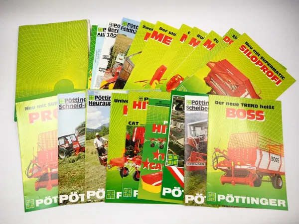 18x Original Prospekt Pöttinger Landtechnik Mähwerke Schwader Ladewagen