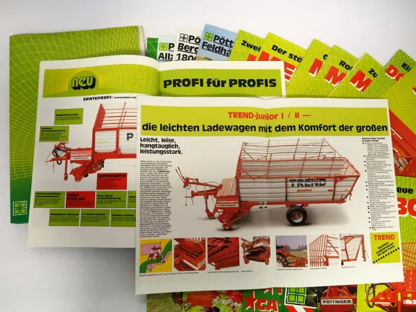 18x Original Prospekt Pöttinger Landtechnik Mähwerke Schwader Ladewagen
