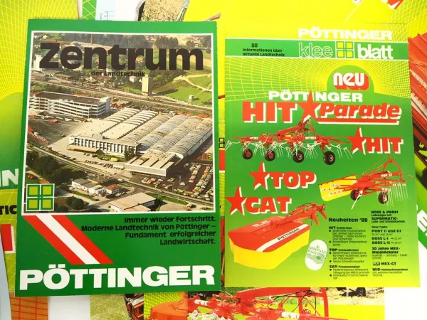 18x Original Prospekt Pöttinger Landtechnik Mähwerke Schwader Ladewagen