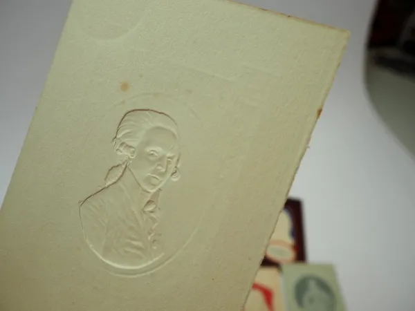 19 Stück geprägte Karten mit Abbildung Lebensdaten Mediziner Psychiater ca. 1910