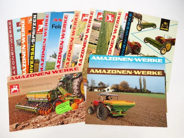 19x Original Prospekt Amazone Landtechnik 1960/90er Jahre Düngerstreuer Spritzen