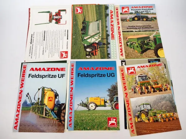 19x Original Prospekt Amazone Landtechnik 1960/90er Jahre Düngerstreuer Spritzen