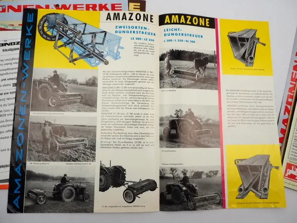 19x Original Prospekt Amazone Landtechnik 1960/90er Jahre Düngerstreuer Spritzen