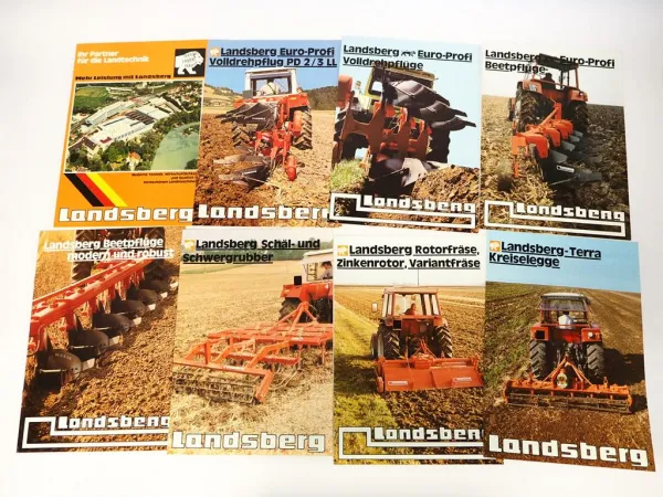 19x Original Prospekt Landsberg Landtechnik Pflug Anbaugeräte 1980er Jahre