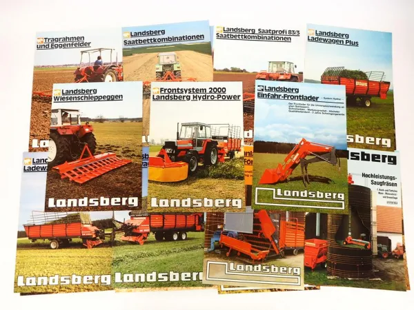 19x Original Prospekt Landsberg Landtechnik Pflug Anbaugeräte 1980er Jahre