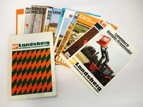19x Original Prospekt Landsberg Landtechnik Pflug Frontlader 1980er Jahre