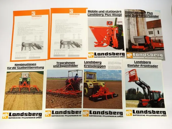19x Original Prospekt Landsberg Landtechnik Pflug Frontlader 1980er Jahre
