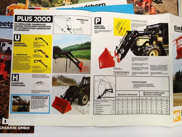 19x Original Prospekt Landsberg Landtechnik Pflug Frontlader 1980er Jahre