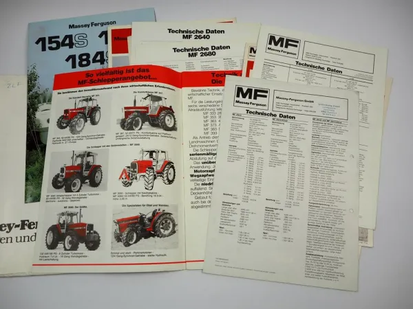 19x Prospekt Massey Ferguson MF Schlepper 1970/80er Jahre