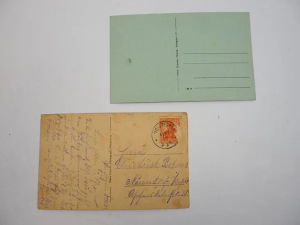 2 AK Voigtsgrün Hirschfeld Bahnhofswirtschaft 1920er Jahre Sachsen