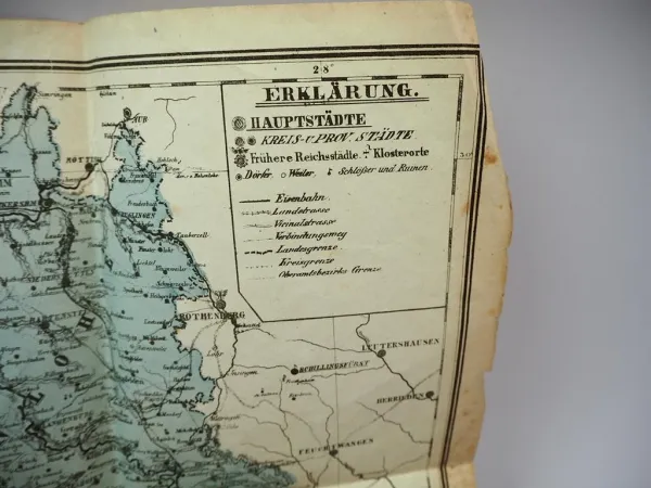 2 Landkarten Württemberg 1870/1906 L. Rachel Schulkarte