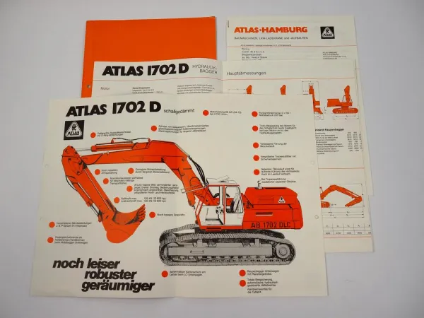 2 Prospekte Atlas 1702D Bagger 1979