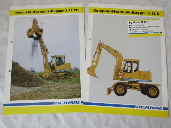 2 Prospekte Benmac 3.12S 3.12TB Hydraulik-Bagger