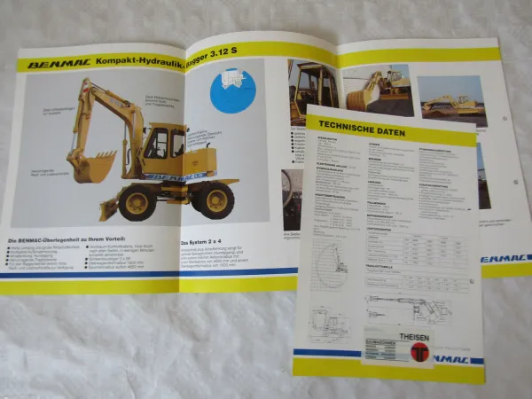 2 Prospekte Benmac 3.12S 3.12TB Hydraulik-Bagger