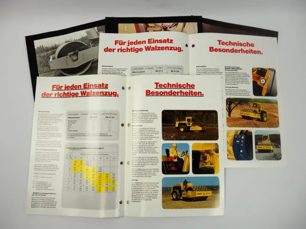 2 Prospekte Bomag BW217 D PD Walzenzüge 1984/87 + Fotos