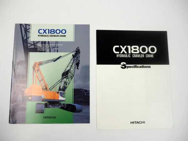 2 Prospekte Brochures Hitachi CX1800 Raupenkran Hydraulic Crawler Crane 1999