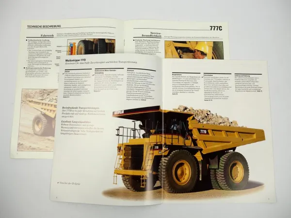 2 Prospekte Caterpillar CAT 777C 777D Muldenkipper 1993/1996