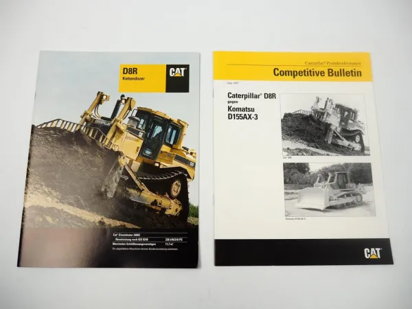 2 Prospekte Caterpillar CAT D8R Kettendozer 1996/1997