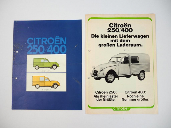 2 Prospekte Citroen Typ 250 400 Lieferwagen 1975