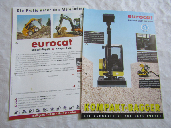2 Prospekte eurocat Kompakt Bagger Lader