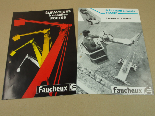 2 Prospekte Faucheux Elevateurs 1982/83 in französisch